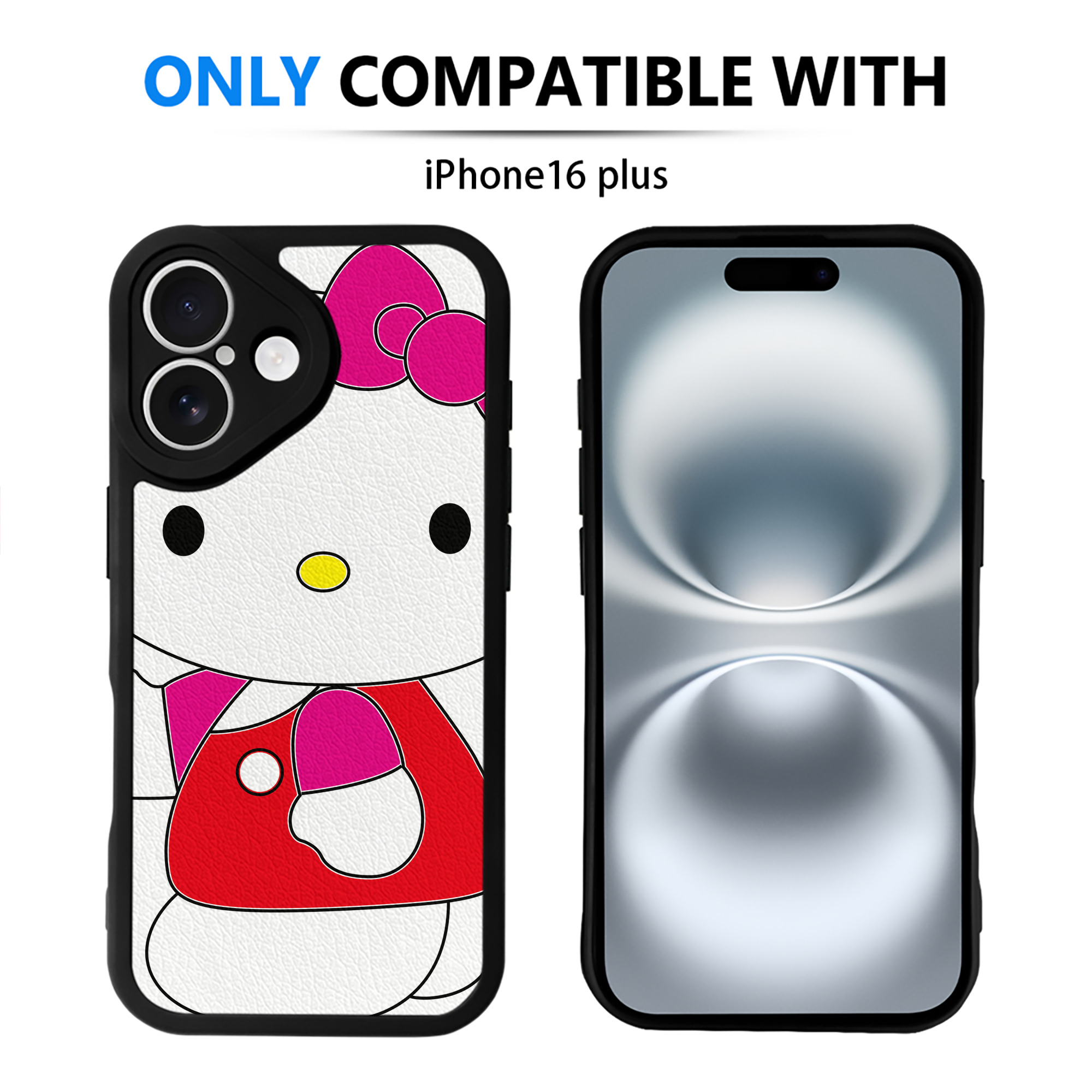（画像用） Hello Kitty ハローキティ 【iPhone 16シリーズ対応】シリコンスマホケース（レザー調） 材質：シリコン